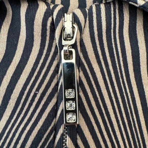 Sport Haley Black Tan Sun Protection Zip Collar Polo Long Sleeve Golf Shirt - Picture 4 of 8